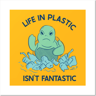 Life in plastic - Angry turtle - plastic ocean Posters and Art